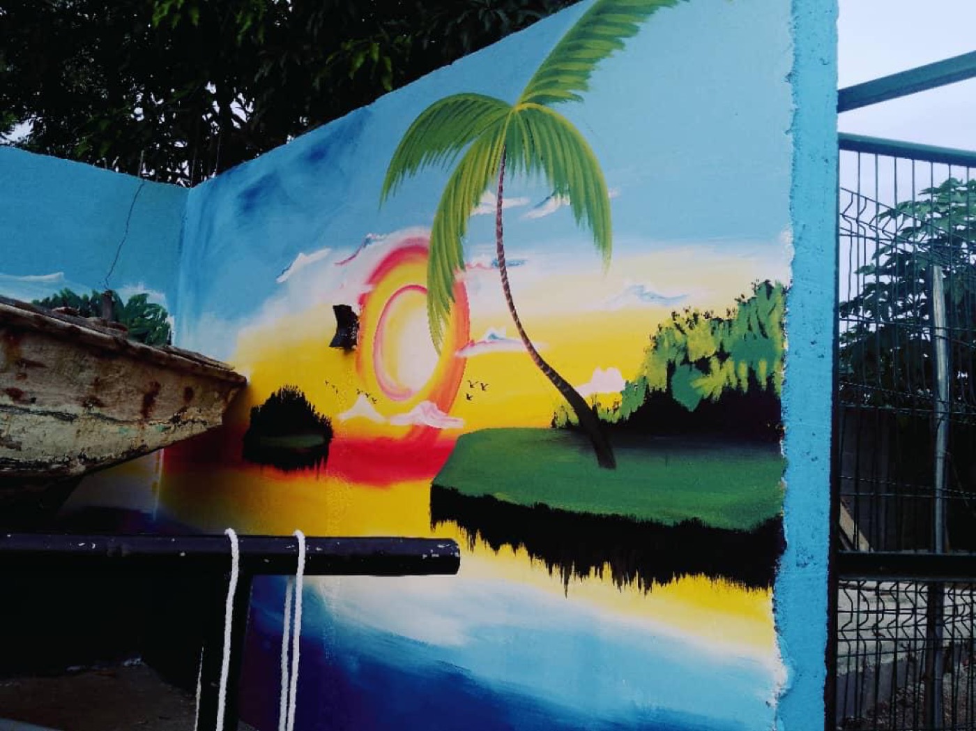 Fresque Murale Coucher de Soleil